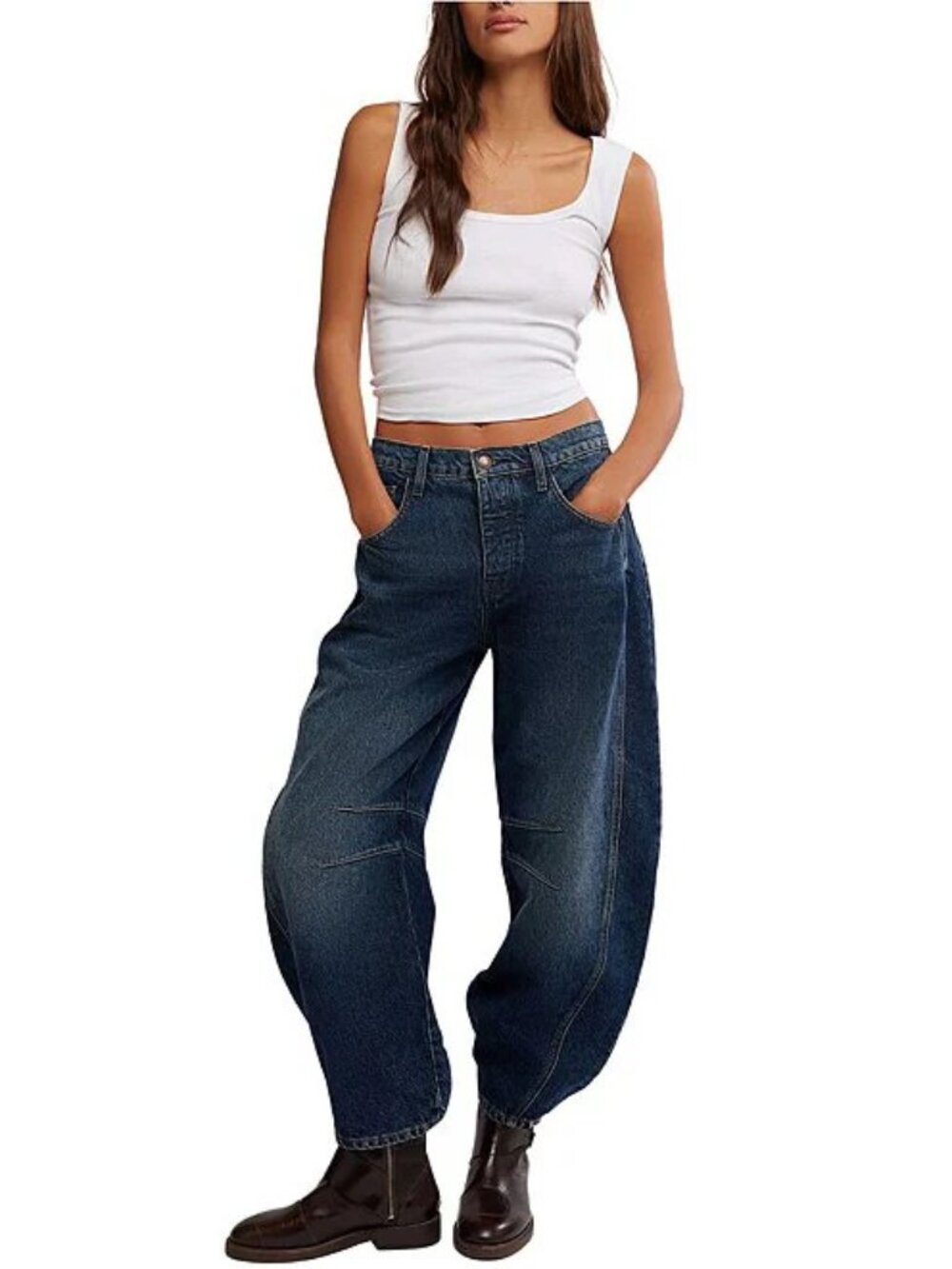 Free People We The Free Good Luck Mid Rise Wide Leg Barrel Jeans Size 29